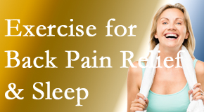 Old Mill Chiropractic shares new research about the benefit of exercise for back pain relief and sleep. 