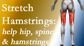 Old Mill Chiropractic promotes back pain patients to stretch hamstrings for length, range of motion and flexibility to support the spine.