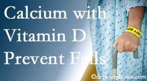 Calcium and vitamin D supplementation may be suggested to St Peters chiropractic patients who are at risk of falling.