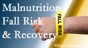 Old Mill Chiropractic assesses patients for fall risks which include nutritional status and malnutrition indicators.