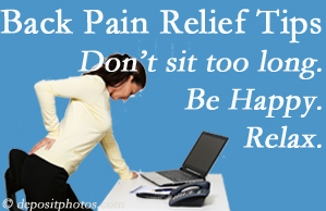 Old Mill Chiropractic reminds you to not sit too long to keep back pain at bay!